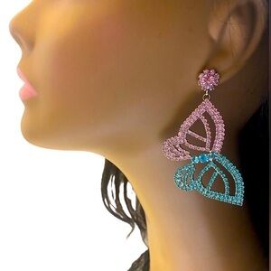 Natasha Rhinestone Butterfly Earrings